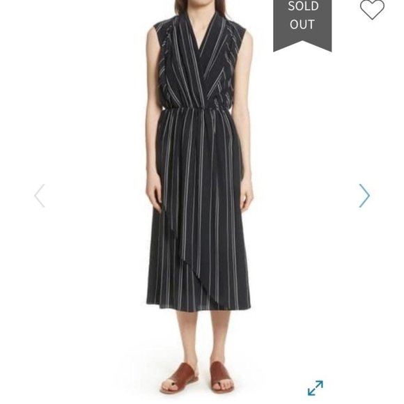 vince silk midi dress